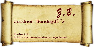 Zeidner Bendegúz névjegykártya